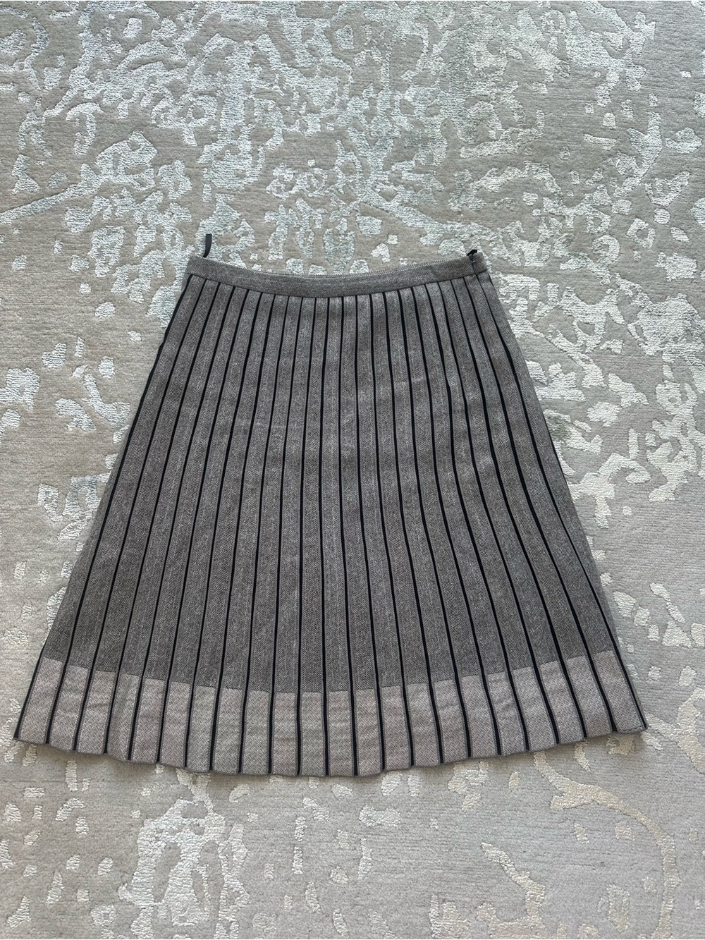 ESCADA SPORT Grey Pleated A-Line Wool Skirt